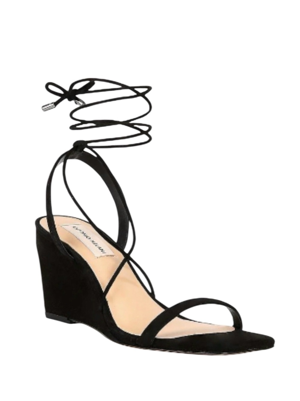 Antonio Melani Women’s Black Strappy Suede Wedge Dress Sandals Size 7